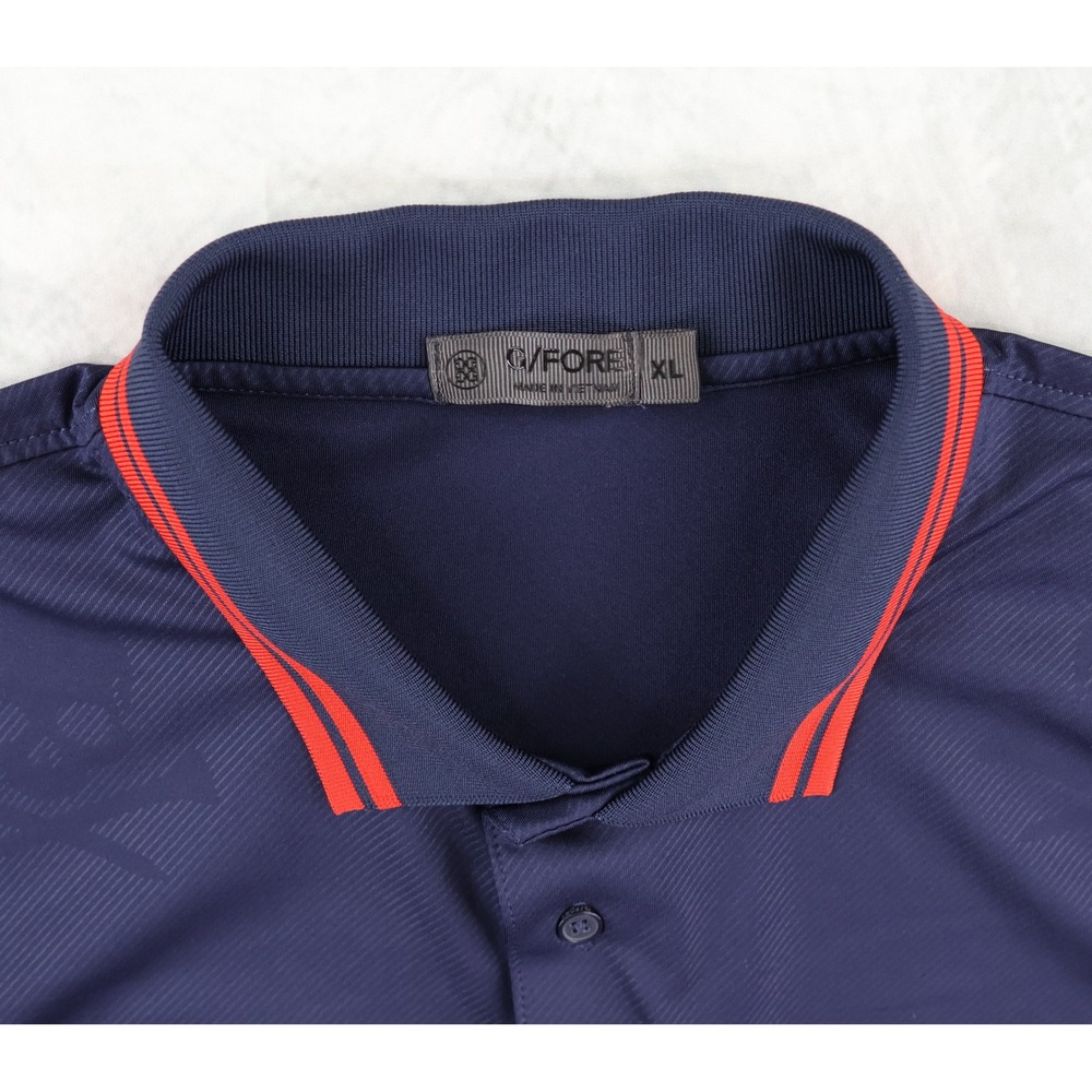 G/FORE Polo Shirt Mens XL Navy Blue Skull Jacquard G4MF22K115 Short Sleeve - Picture 4 of 8